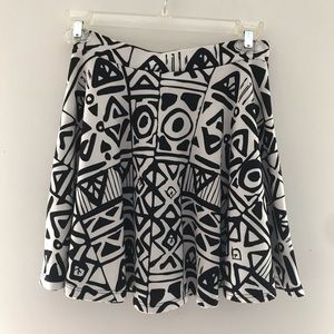 Black and White Skater Skirt